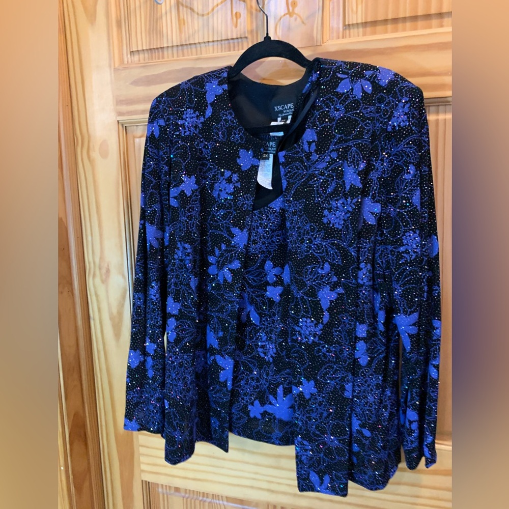 Black and blue/lavender shell and jacket.
